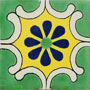 Mexican Ceramic Tile Arabesque Verde 1069